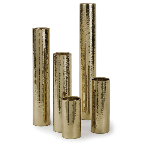 Decorating Essentials Handcrafted Hammered Brass Bud Vase