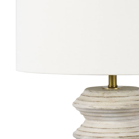 Nova Coastal Column Table Lamp with Carving Accent
