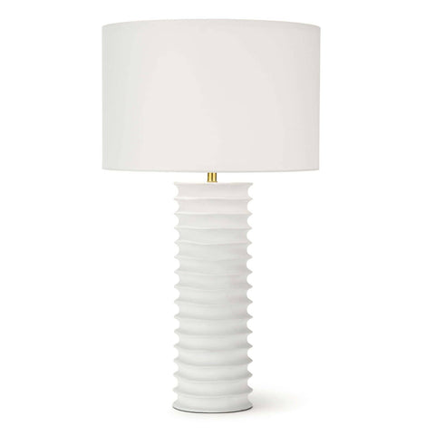 Nabu Column Table Lamp with Fluted Drum for Modern Decor