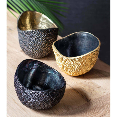 Decorating Essentials Asymmetrical Gold Leaf Textured Decorative Bowl