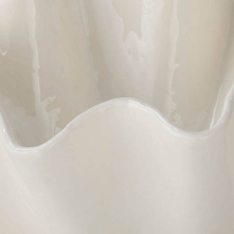 Decorating Essentials Asymmetrical Handcrafted Glossy Bowl Vase