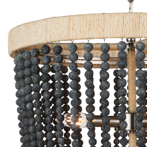 Milos Coastal Chandelier with Beads Accent Ceiling Light
