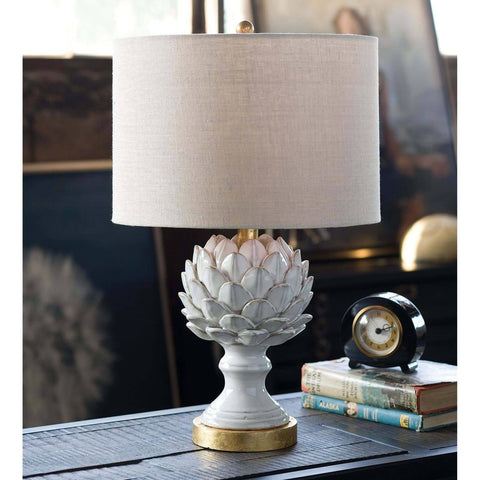 Accent Drum Table Lamp with Carving Elegant Traditional Lamp