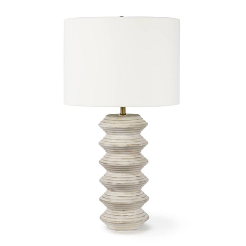 Nova Coastal Column Table Lamp with Carving Accent
