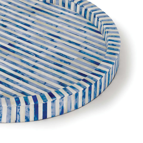 Regina Andrew Coastal Stripe Bone Serving Tray