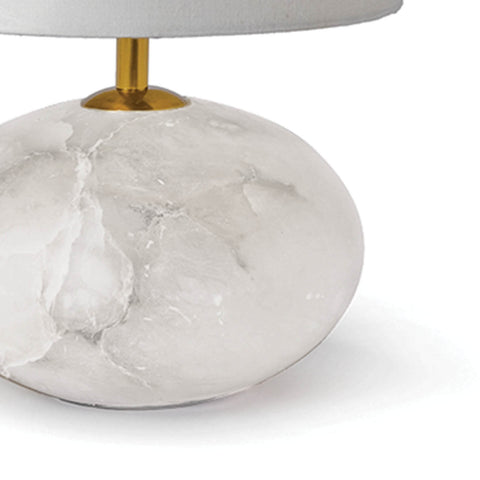 Accent Modern Drum Table Lamp in Alabaster