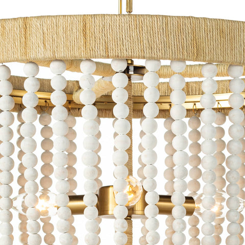 Milos Coastal Candelabra Chandelier with Beads Ceiling Light