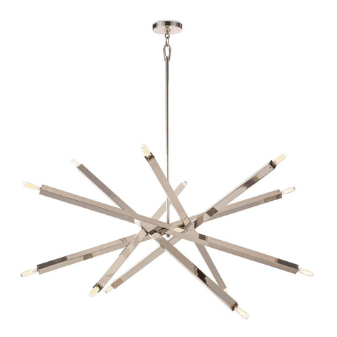 Viper Sputnik Chandelier in Silver Contemporary Ceiling Light