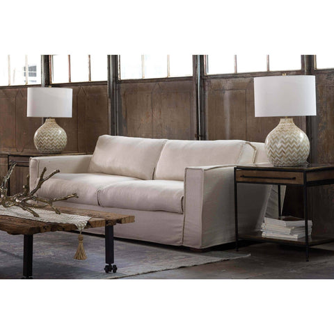 Accent Contemporary Drum Table Lamp with Inlay