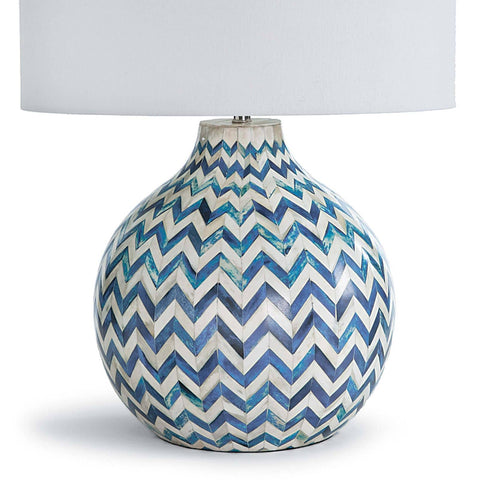 Accent Chevron Bohemian Drum Table Lamp with Inlay