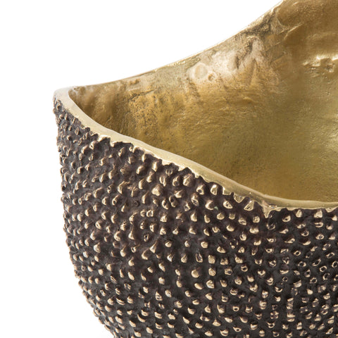 Decorating Essentials Asymmetrical Gold Leaf Textured Decorative Bowl