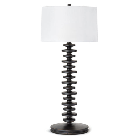 Fishbone Accent Elegant Handcrafted Drum Table Lamp