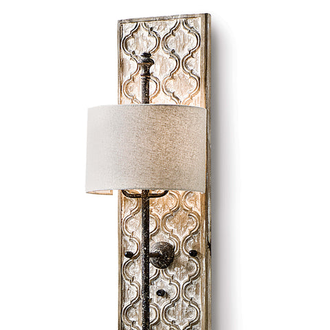 Accent Column Textured Rustic Sconce with Carving Wall Light