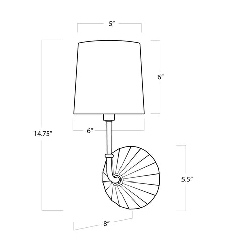 Parasol Accent Elegant Pleated Sconce Wall Light