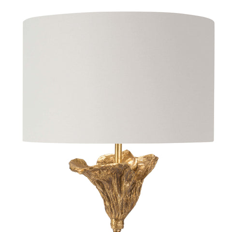Monet Column Table Lamp with Carving in Gold for Modern Elegance
