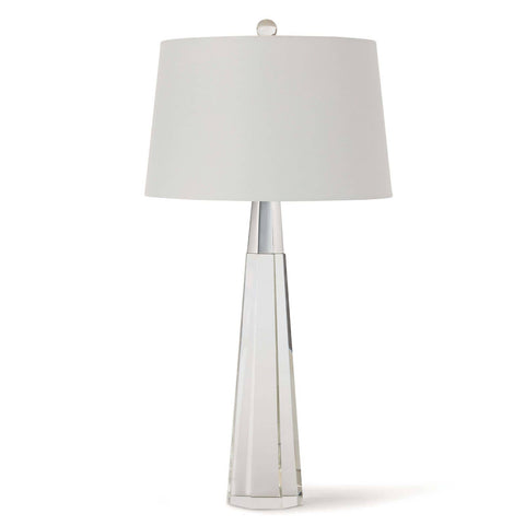 Accent Column Table Lamp with Crystals in Clear Nickel