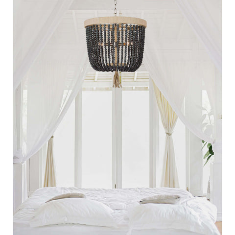Milos Coastal Chandelier with Beads Accent Ceiling Light