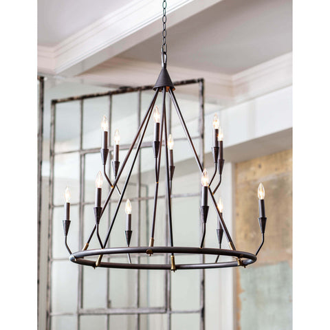 Sierra Rustic Candelabra Chandelier Ceiling Light