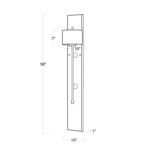 Accent Column Textured Rustic Sconce with Carving Wall Light