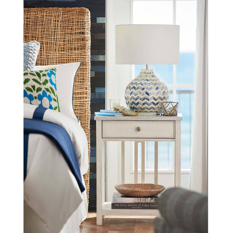 Accent Chevron Bohemian Drum Table Lamp with Inlay
