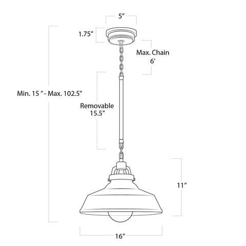 Maine Ambient Farmhouse Bell Pendant Light