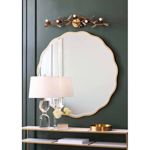 Trillium Accent Carving Sconce in Gold Elegant Wall Light