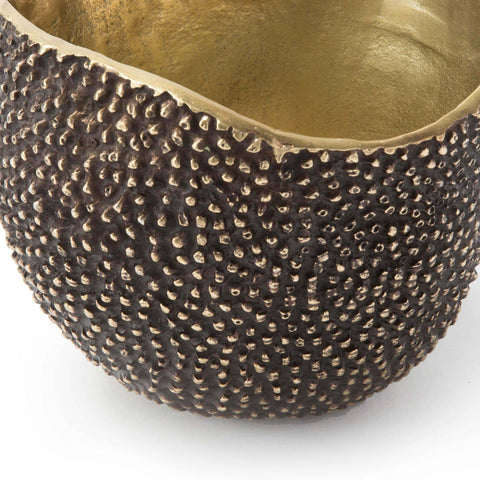 Decorating Essentials Asymmetrical Gold Leaf Textured Decorative Bowl