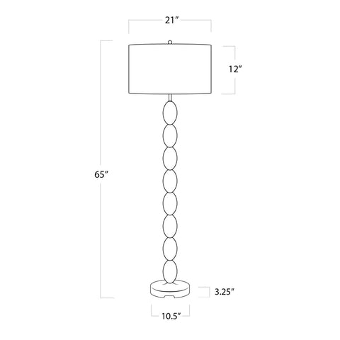 Buoy Coastal Accent Floor Lamp with Drum Shade