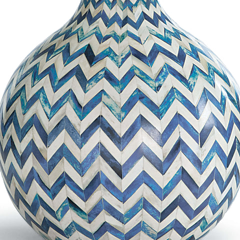 Accent Chevron Bohemian Drum Table Lamp with Inlay