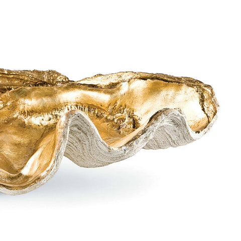 Decorating Essentials Coastal Gilded Seashell Decorative Bowl