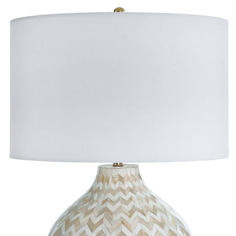 Accent Contemporary Drum Table Lamp with Inlay