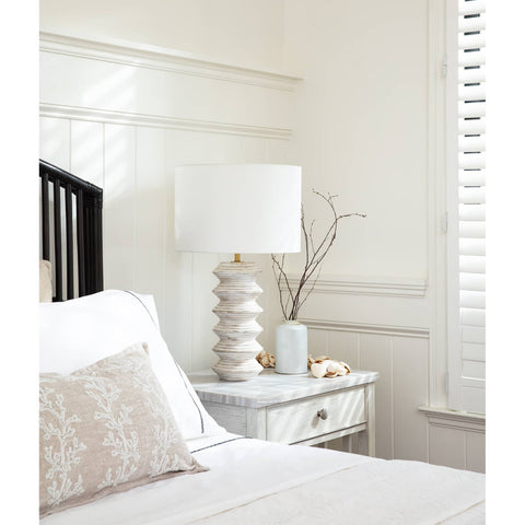 Nova Coastal Column Table Lamp with Carving Accent
