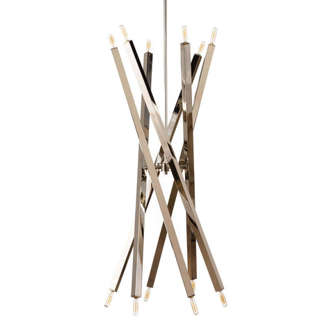 Viper Sputnik Chandelier in Silver Contemporary Ceiling Light