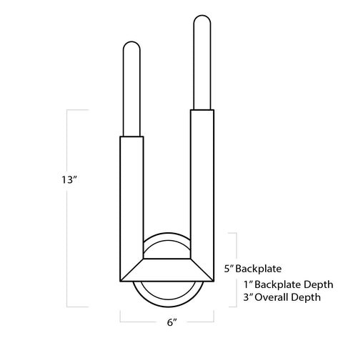 Wolfe Accent Stick Sconce for Modern Spaces Wall Light