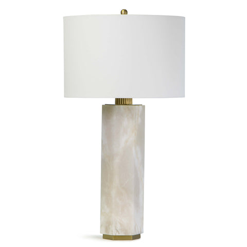 Accent Column Cylinder Table Lamp in Alabaster for Contemporary Spaces