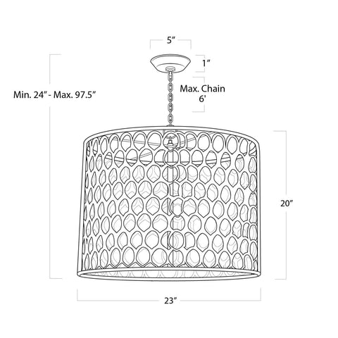 Cabana Modern Candelabra Chandelier with Cut-Out Drum Design