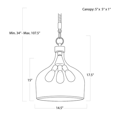 Demi Coastal Accent Bell Pendant Light Ceiling Light