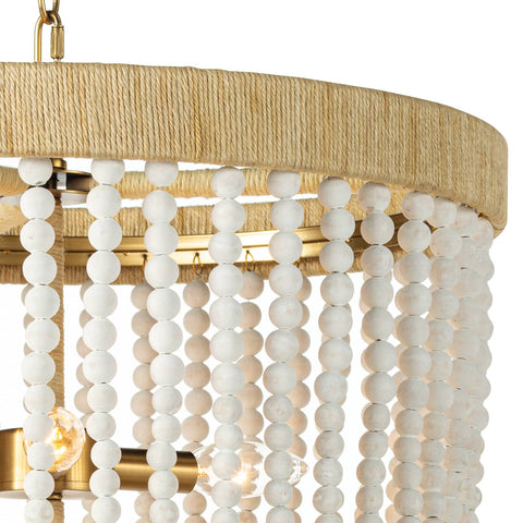 Milos Coastal Candelabra Chandelier with Beads Ceiling Light