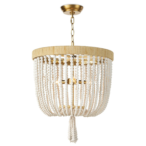 Milos Coastal Candelabra Chandelier with Beads Ceiling Light