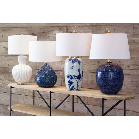 Sirene Coastal Accent Handcrafted Table Lamp with Carving