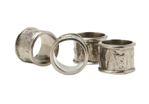 MELVIN NAPKIN RING | Antiqued Pewter | Set of 4