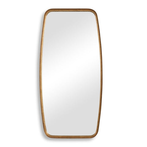 Contemporary Gold Leaf Glass Metal Framed Accent Wall Mirror
