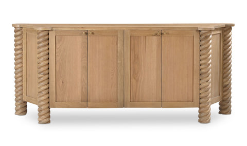 Sideboard Solid Neutral Finish with Knob Cabinet