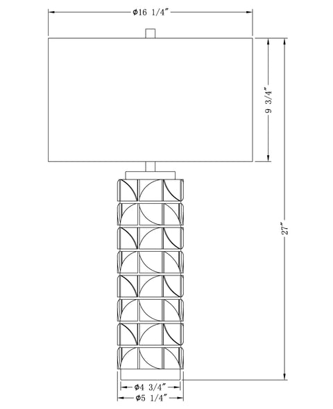 Mimi Column Table Lamp with Embossed Drum for Contemporary Spaces