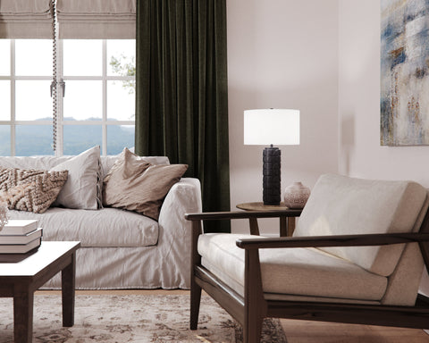 Mimi Column Table Lamp with Embossed Drum for Contemporary Spaces