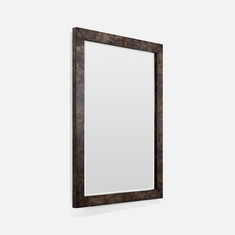 Contemporary Burled Wood Framed Accent Wall Mirror for Entryway