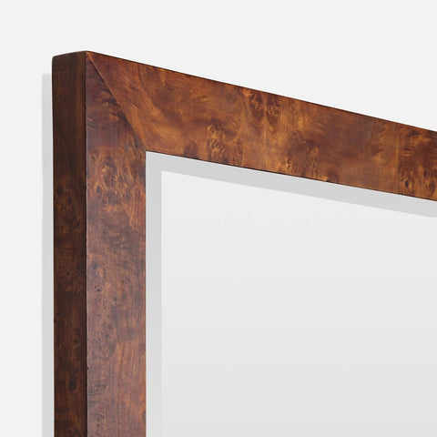 Contemporary Burled Wood Framed Accent Wall Mirror for Entryway