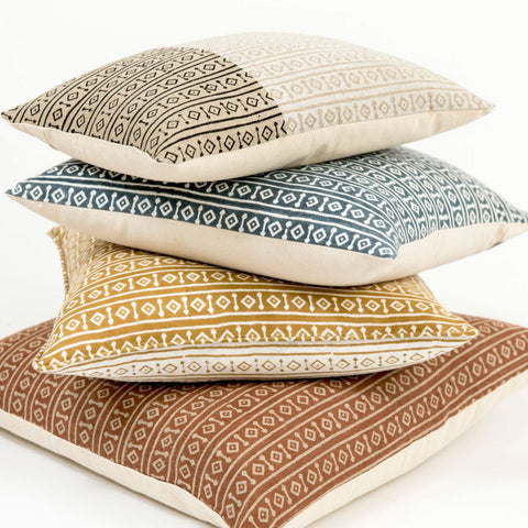 Filling Spaces Artful Traditionalist Bohemian Graphic Accent Throw Pillow - 18 x 18 - 20 x 20 - 22 x 22 - 24 x 24 - 26X 26 - 14 x 20 - 14 x 40 - 18 x 40 - 16 x 50