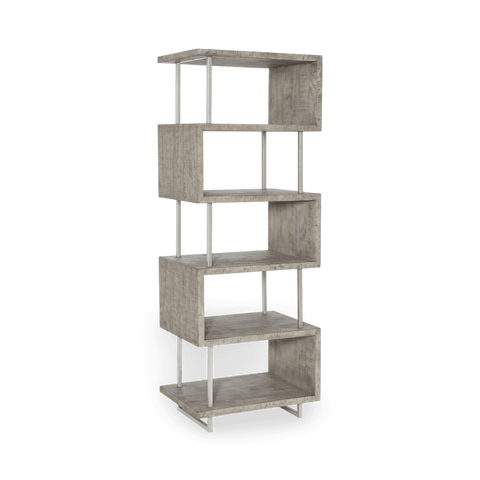 Polk Modern Etagere Bookshelf with Distressed Finish