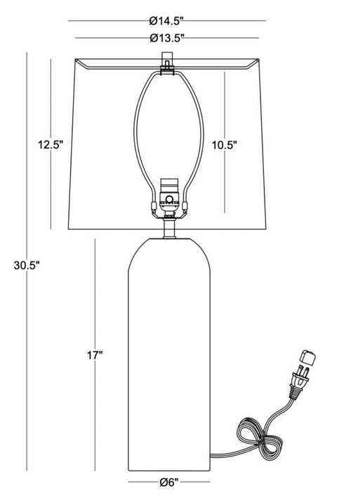 Monica Column Embossed Modern Table Lamp